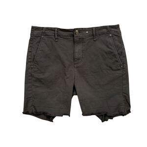 Rag & Bone Shorts Womens 26 Faded Black Cotton Blend Raw Hem Flat Front Pockets